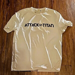 Mens Attack on Titan Shein Black White Oversized Graphic Tshirt Medium